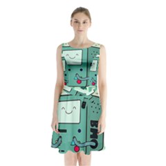 Adventure Time Bmo Sleeveless Waist Tie Chiffon Dress by Bedest