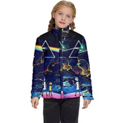 Trippy Kit Rick And Morty Galaxy Pink Floyd Kids  Puffer Bubble Jacket Coat by Bedest