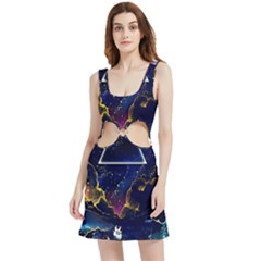 Trippy Kit Rick And Morty Galaxy Pink Floyd Velour Cutout Dress by Bedest