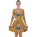 Adventure Time Finn Jake Cartoon Quarter Sleeve Skater Dress View1