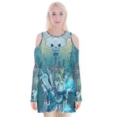 Adventure Time Lich Velvet Long Sleeve Shoulder Cutout Dress by Bedest