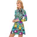 Graffiti Pop Art Crazy Retro Long Sleeve Velour Longline Dress View2