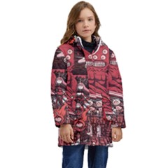 Adventure Time Cartoon Kids  Hooded Longline Puffer Jacket by Bedest