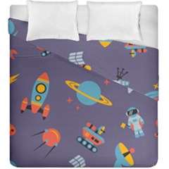 Space Seamless Patterns Duvet Cover Double Side (king Size) by Hannah976