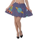 Space Seamless Patterns Velvet Skater Skirt View1