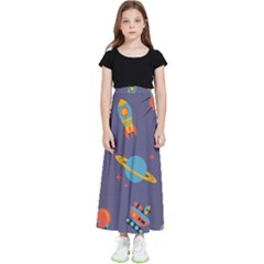 Space Seamless Patterns Kids  Flared Maxi Skirt by Hannah976