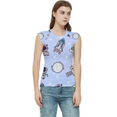 Seamless Pattern With Space Theme Women s Raglan Cap Sleeve T-shirt by Hannah976