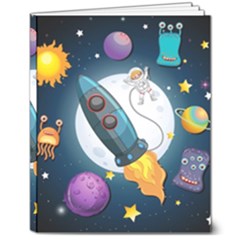 Spaceship Astronaut Space 8  X 10  Softcover Notebook by Hannah976