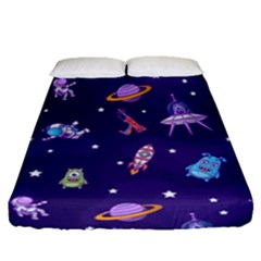 Space Seamless Pattern Fitted Sheet (queen Size) by Hannah976