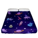 Space Seamless Pattern Fitted Sheet (Queen Size) View1