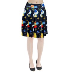 Space Seamless Pattern Cartoon Art Pleated Skirt by Hannah976