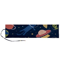 Seamless Pattern With Funny Aliens Cat Galaxy Roll Up Canvas Pencil Holder (l) by Hannah976