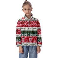 Ugly Sweater Merry Christmas  Kids  Half Zip Hoodie by artworkshop