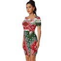 Ugly Sweater Merry Christmas  Fitted Knot Split End Bodycon Dress View2