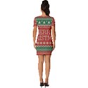 Merry Christmas  Pattern Fitted Knot Split End Bodycon Dress View4