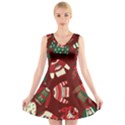 Ugly Sweater Wrapping Paper V-Neck Sleeveless Dress View1