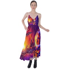 Far Future Human Colonization Tie Back Maxi Dress by Hannah976