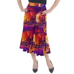 Far Future Human Colonization Midi Mermaid Skirt by Hannah976