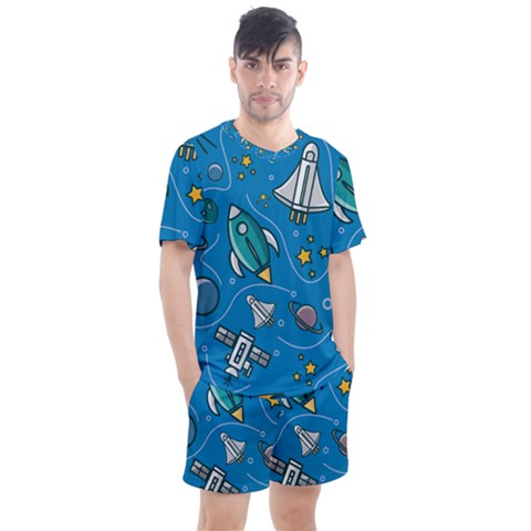 About Space Seamless Pattern Men s Mesh T-shirt And Shorts Set by Hannah976