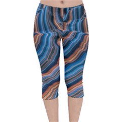 Dessert Waves  pattern  All Over Print Design Velvet Capri Leggings  by coffeus