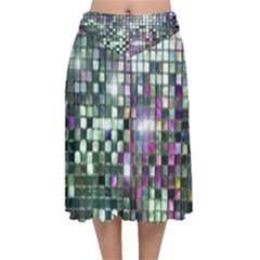 Disco Mosaic Magic Velvet Flared Midi Skirt by essentialimage365