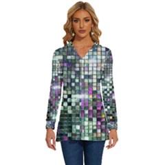 Disco Mosaic Magic Long Sleeve Drawstring Hooded Top by essentialimage365