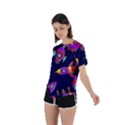 Space Patterns Asymmetrical Short Sleeve Sports T-Shirt View2