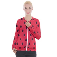 Seamless Watermelon Surface Texture Casual Zip Up Jacket by Hannah976