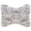 Cat With Bow Pattern Velour Seat Head Rest Cushion View1