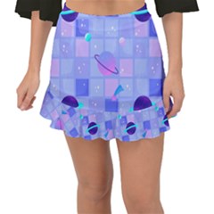 Seamless Pattern Pastel Galaxy Future Fishtail Mini Chiffon Skirt by Hannah976