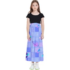 Seamless Pattern Pastel Galaxy Future Kids  Flared Maxi Skirt by Hannah976