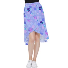 Seamless Pattern Pastel Galaxy Future Frill Hi Low Chiffon Skirt by Hannah976