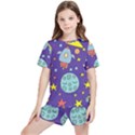 Card With Lovely Planets Kids  T-Shirt And Sports Shorts Set View1