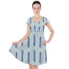 Blue King Pineapple  Cap Sleeve Midi Dress by ConteMonfrey