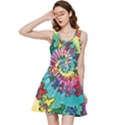 Grateful Dead Bears Tie Dye Vibrant Spiral Inside Out Racerback Dress View1