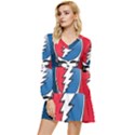 Grateful Dead Big Skull Tiered Long Sleeve Mini Dress View1