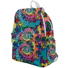 Grateful Dead Bears Tie Dye Vibrant Spiral Top Flap Backpack by Bedest