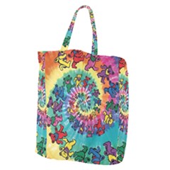 Grateful Dead Bears Tie Dye Vibrant Spiral Giant Grocery Tote by Bedest