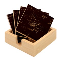 Mathematical Colorful Formulas Drawn By Hand Black Chalkboard Bamboo Coaster Set by Ravend