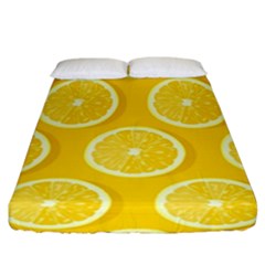 Lemon Fruits Slice Seamless Pattern Fitted Sheet (california King Size) by Ravend