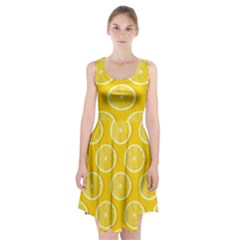 Lemon Fruits Slice Seamless Pattern Racerback Midi Dress by Ravend