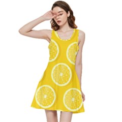 Lemon Fruits Slice Seamless Pattern Inside Out Racerback Dress by Ravend