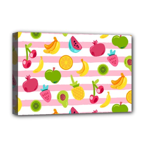 Tropical Fruits Berries Seamless Pattern Deluxe Canvas 18  X 12  (stretched) by Ravend