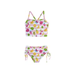 Tropical Fruits Berries Seamless Pattern Girls  Tankini Swimsuit by Ravend