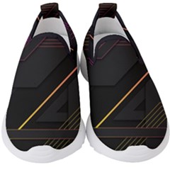 Gradient Geometric Shapes Dark Background Kids  Slip On Sneakers by Apen