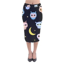 Cute Art Print Pattern Velvet Midi Pencil Skirt by Apen