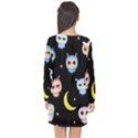 Cute Art Print Pattern Long Sleeve Chiffon Shift Dress  View2