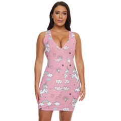 Cute Unicorn Seamless Pattern Draped Bodycon Dress by Apen