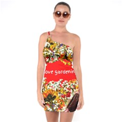 Garden Lover One Shoulder Ring Trim Bodycon Dress by TShirt44