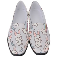 Seamless Pattern With Cute Rabbit Character Women s Classic Loafer Heels by Apen